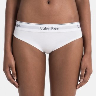 Calvin Klein bílé kalhotky s bílou širokou gumou Bikini