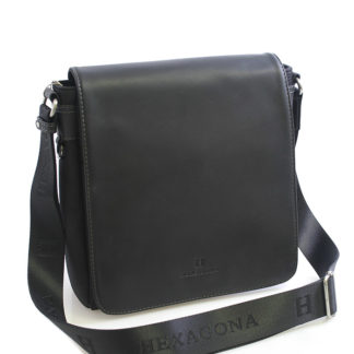 Černá kožená taška přes rameno Hexagona 299156 černá