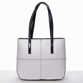 Moderní dámská kožená kabelka bílo černá - ItalY Adalicia bílá