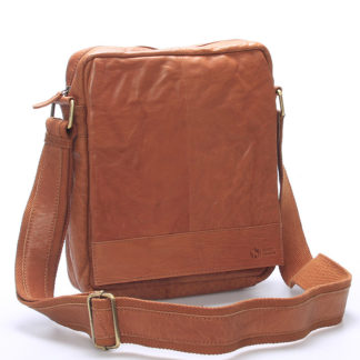 Luxusní velká kožená crossbody taška světle hnědá - Sendi Design Diverze hnědá