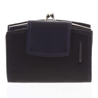 Luxusní dámská kožená peněženka černo modrá - Bellugio Armi černá