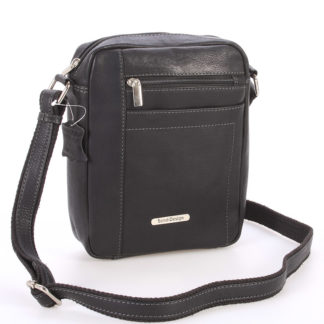 Perfektní pánská černá kožená taška - Sendi Design Halir černá