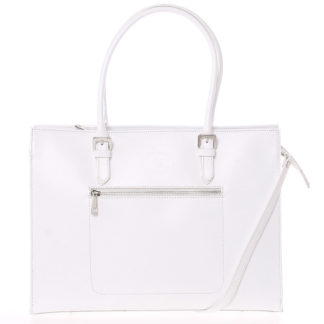 Moderní a elegantní dámská kožená kabelka bílá - ItalY Madelia bílá