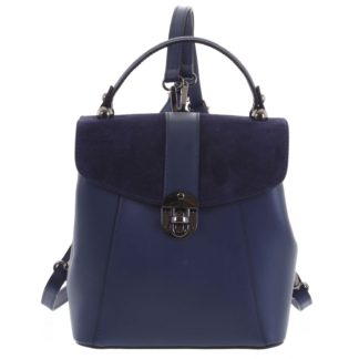 Dámský originální kožený temně modrý batůžek/kabelka - ItalY Acnes tmavě modrá