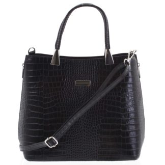 Luxusní dámská kožená kabelka černá - ItalY Marion černá