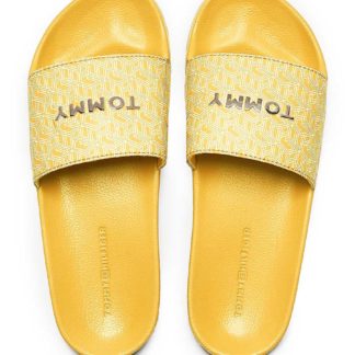 Tommy Hilfiger žluté pantofle TH Mono Allover Pool Slide