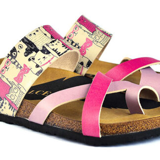 Calceo růžové pantofle Thong Sandals Cats