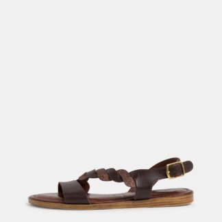 Tamaris hnědé kožené sandály