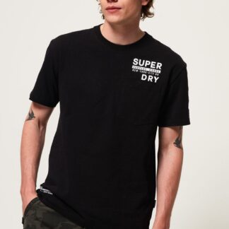 Černé pánské tričko s potiskem Superdry