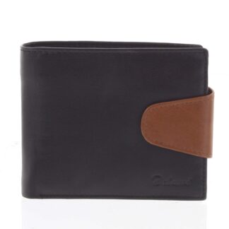 Pánská kožená peněženka černo hnědá - Delami 11816 černá