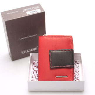 Dámská kožená peněženka červeno černá - Bellugio Eurusie červená