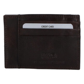 Kožené pouzdro na kreditní karty tmavě hnědé - Rovicky N1336 hnědá