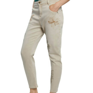 Desigual smetanové kalhoty Pant Kim