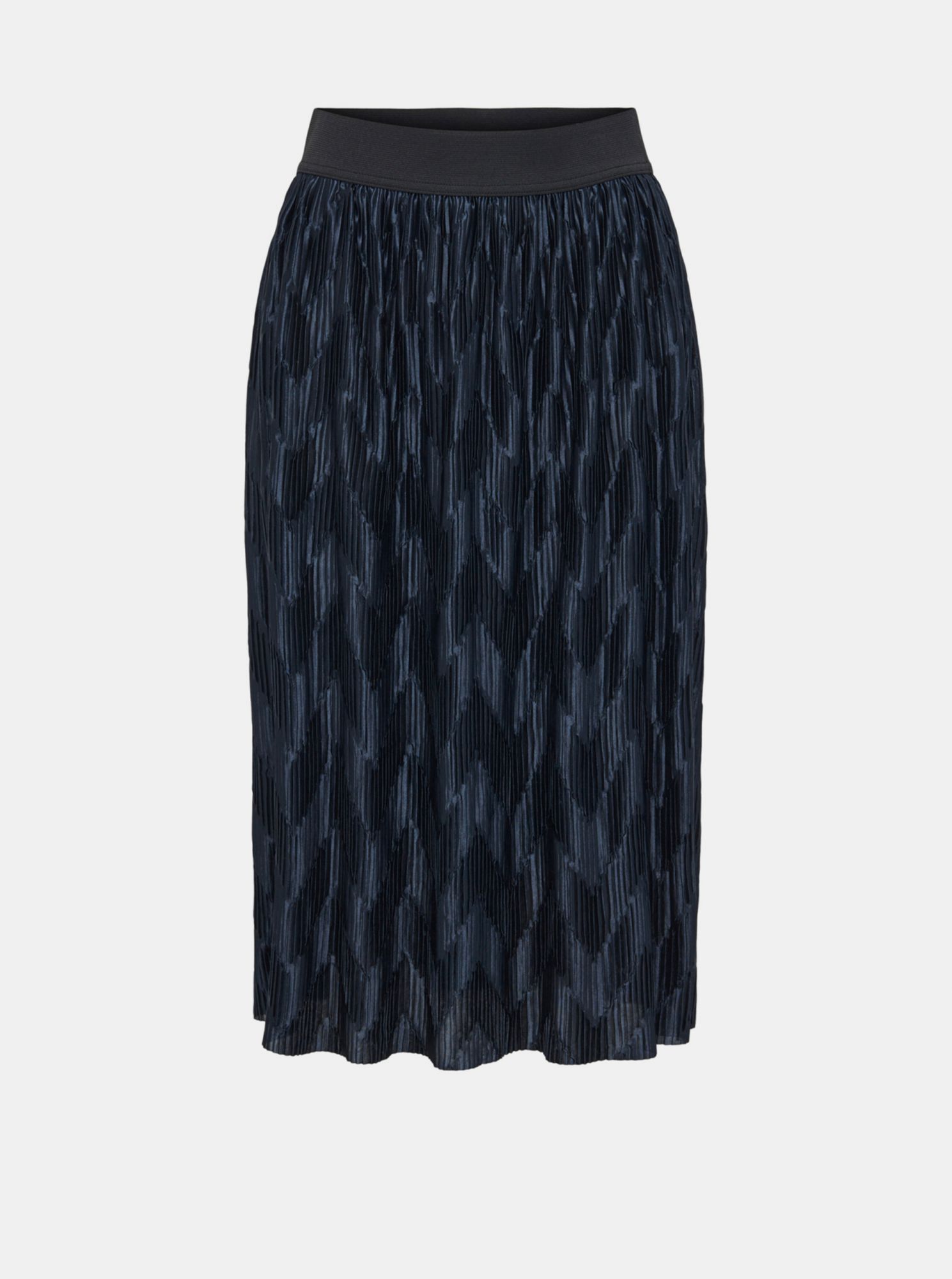 Jacqueline de Yong tmavě modrá plisovaná sukně kolenům