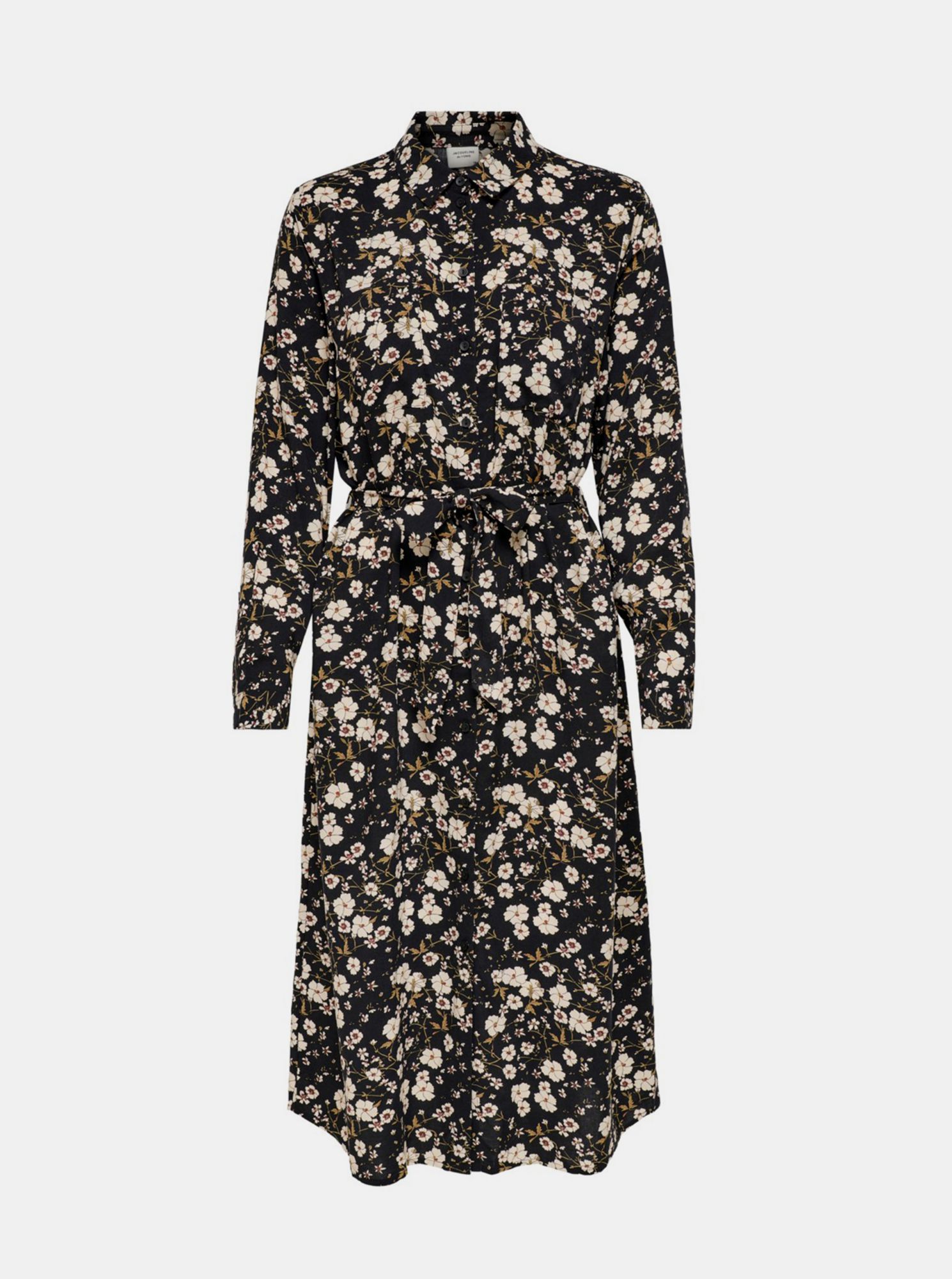 Jacqueline de Yong černé květované košilové midi šaty