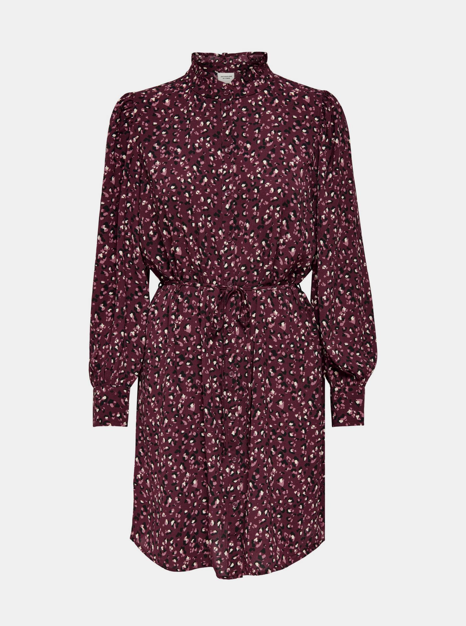 Jacqueline de Yong fialové košilové šaty se vzory