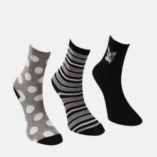 Trendyol dámský 3 pack černých a šedých ponožek