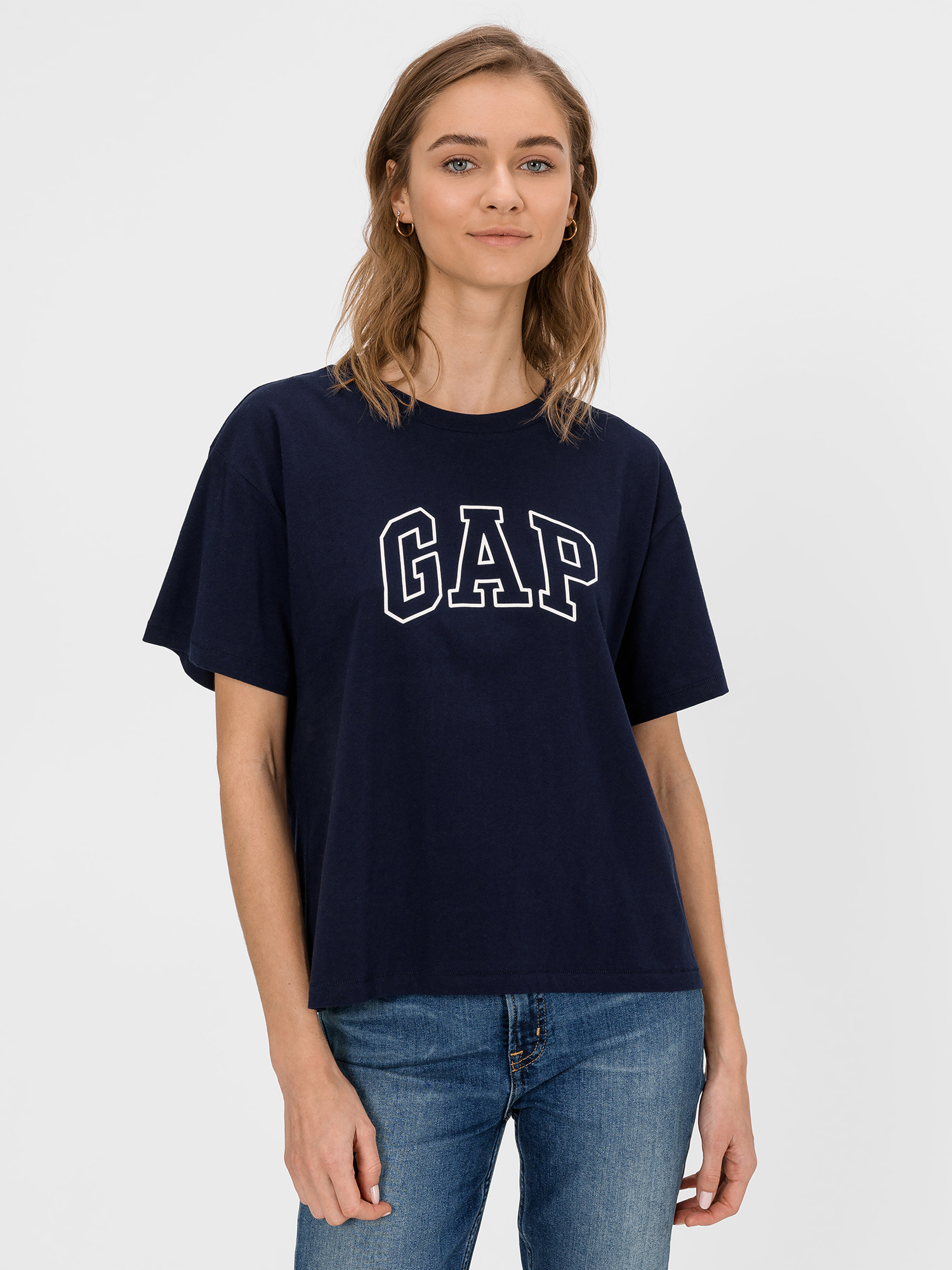 GAP modré dámské tričko s logem