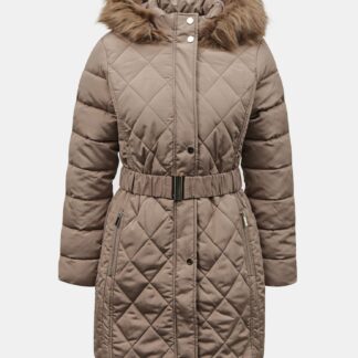 Béžový zimní prošívaný kabát Dorothy Perkins
