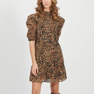 Hnědé šaty s leopardím vzorem .OBJECT
