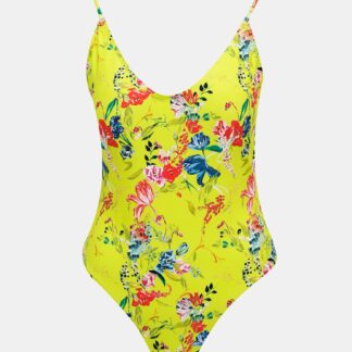 Žluté květované jednodílné plavky Pieces Naomi