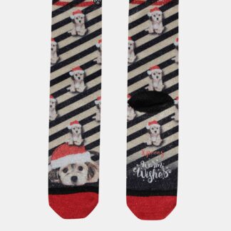Černo-béžové ponožky s vánočním motivem XPOOOS