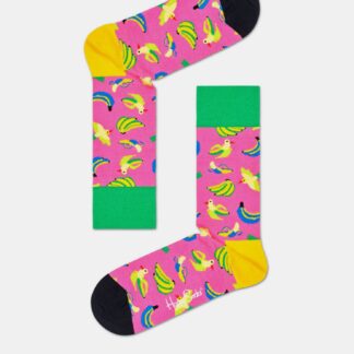 Růžové vzorované ponožky Happy Socks Banana Bird