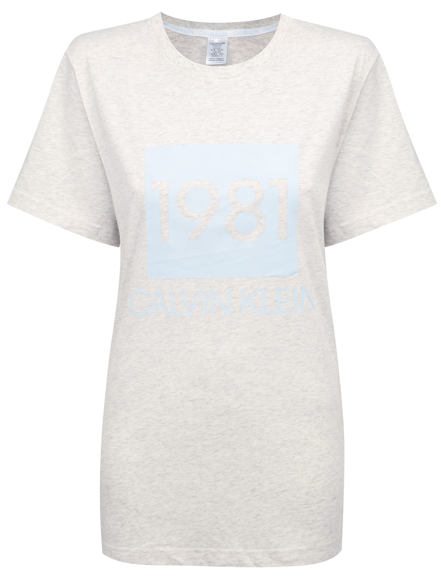 Calvin Klein šedé dámské tričko S/S Crew Neck s logem 1981