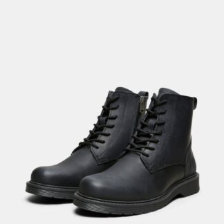 Selected Homme černé pánské kožené kotníkové boty