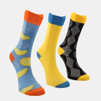 Trendyol pánský 3 pack modrých a žlutých ponožek