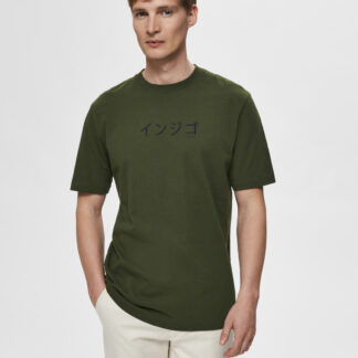 Selected Homme tmavě zelené pánské tričko Ryan
