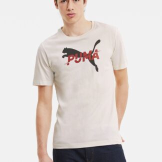 Krémové pánské tričko s potiskem Puma