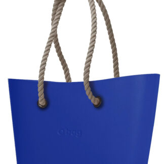 O bag  modrá kabelka Urban Blue Maya s dlouhými provazy natural