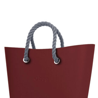 O bag  Urban kabelka Ruby Red s šedými krátkými provazy