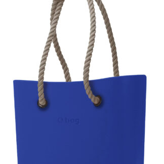 O bag modrá kabelka Blue Maya s dlouhými provazy natural