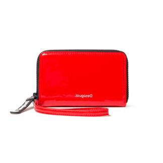 Desigual červená lesklá peněženka Mone Forever Young Mini Zip