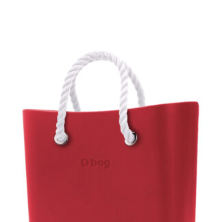 O bag kabelka MINI Rosso s bílými krátkými provazy