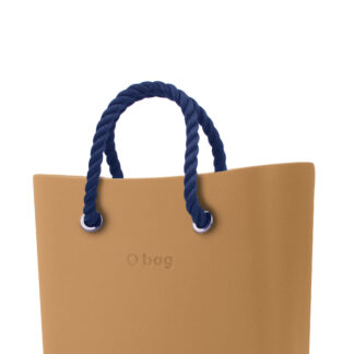 O bag kabelka MINI Biscotto s tmavě modrými krátkými provazy